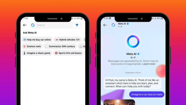 Meta AI Chatbot powered Search bar on Instagram