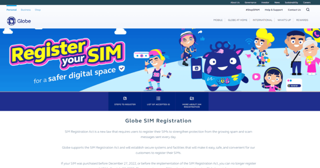 Globe SIM Registration